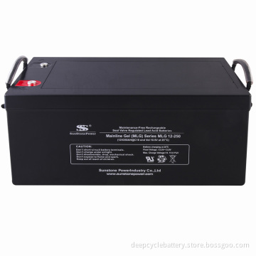 Sunstone Manufacturer Mlg Series Lead Acid 12V 250ah Gel Deep Cycle Battery Solar Battery